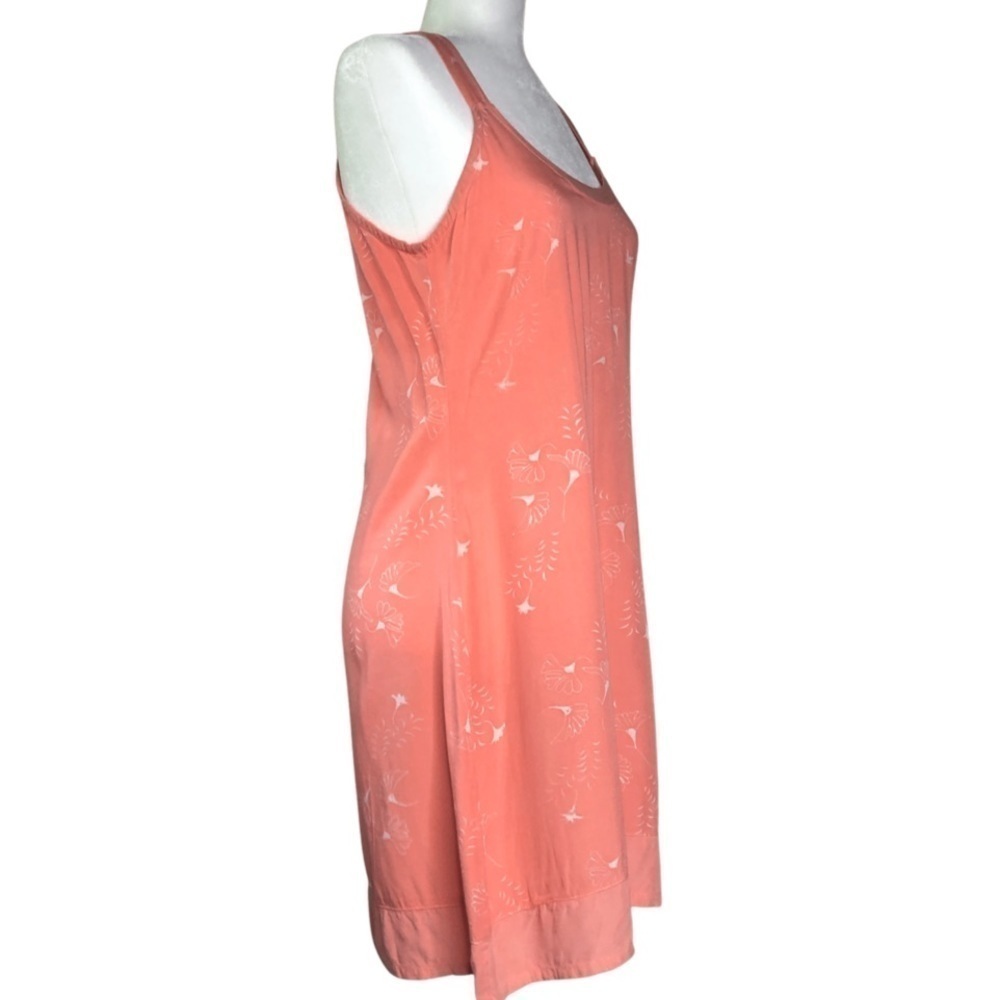 Vintage 90’s Peach Sundress with White Floral Print Sz Med - Picture 3 of 13